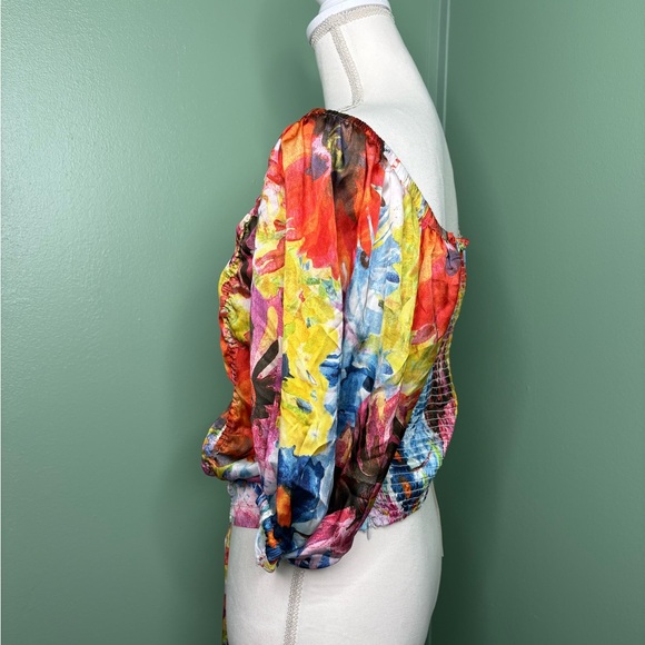 Colorful Floral Women's Blouse - Picture 2 of 5